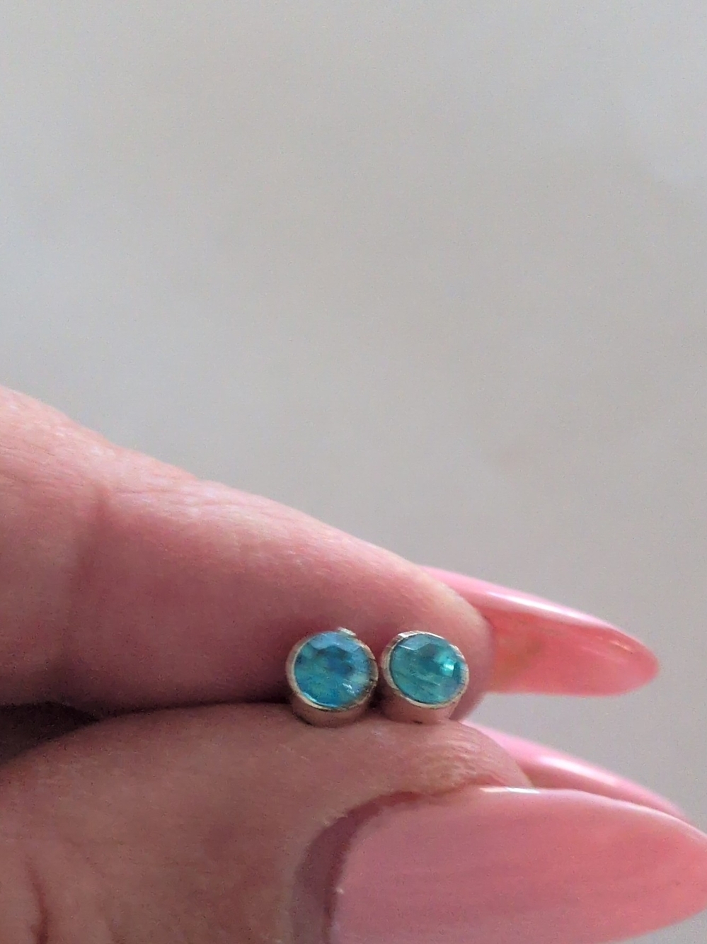 Blue Crystal Stud Earrings - Unbranded